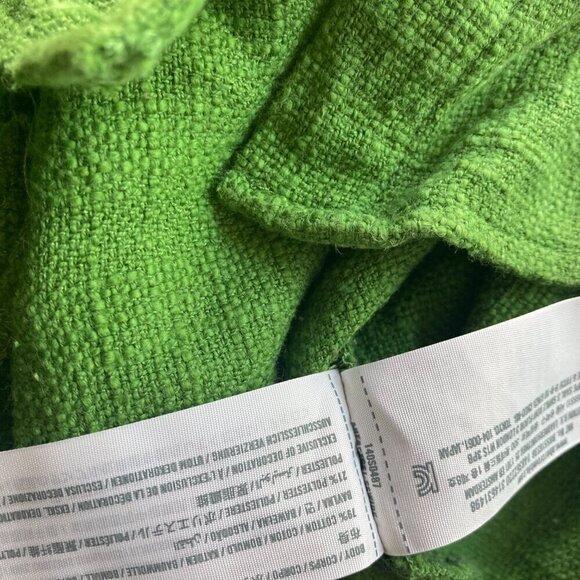 ABERCROMBIE & FITCH OVERSIZED GREEN  woven Shacket Button Down Shirt Woman's XS - Picture 7 of 8